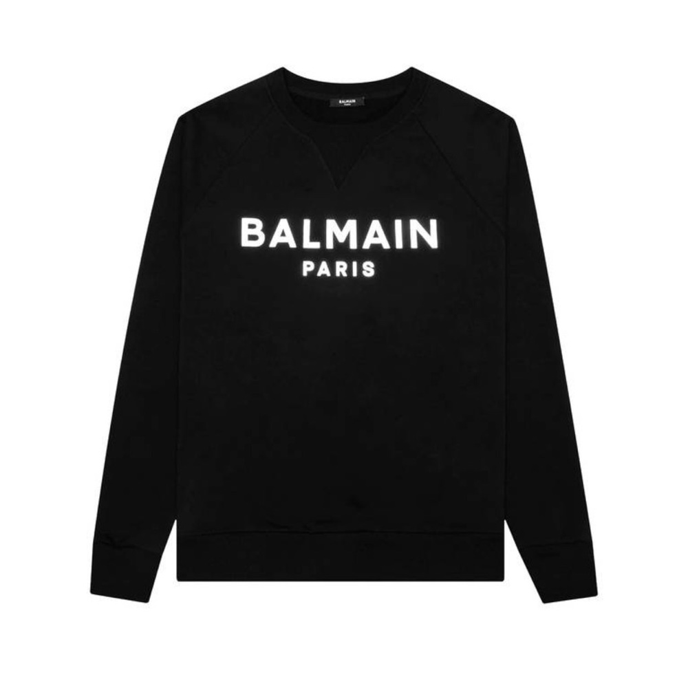 Balmain Foil Sweatshirt ‘Noir/Argent’